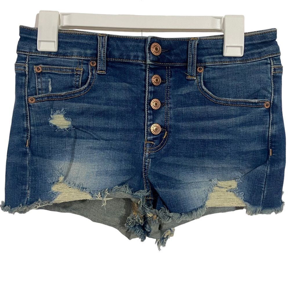 American Eagle Distressed High Waisted Jean Shorts